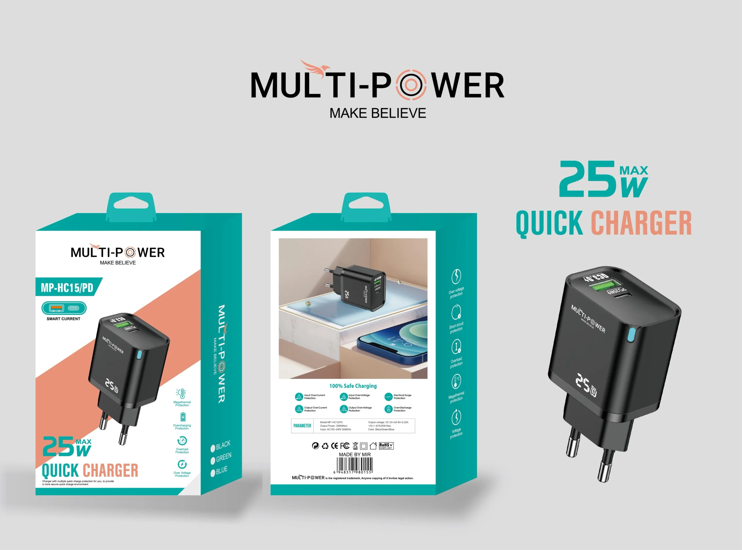 MP-HC15 |25W 2-Port Wall Charger - Image 5